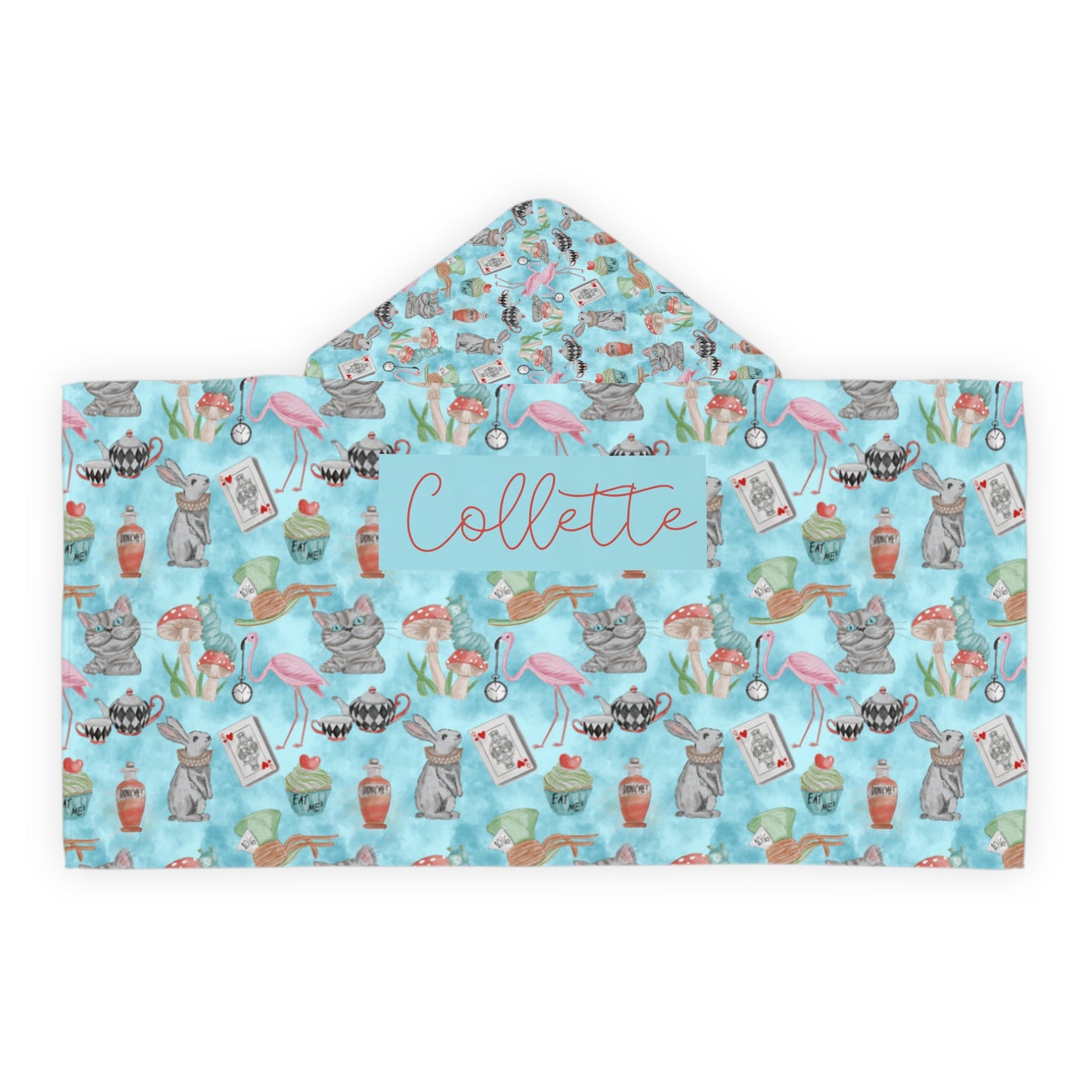 We’re All Mad Here Youth Hooded Towel (INCLUDE CUSTOM NAME & FONT OPTION IN NOTES AT CHECKOUT)