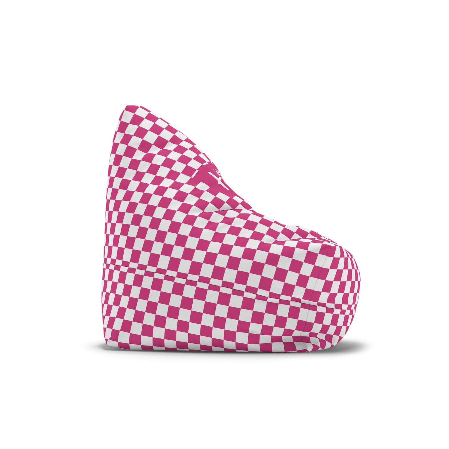 Pink Checks Bean Bag Chair Cover (INCLUDE CUSTOM NAME & FONT OPTION IN NOTES AT CHECKOUT)