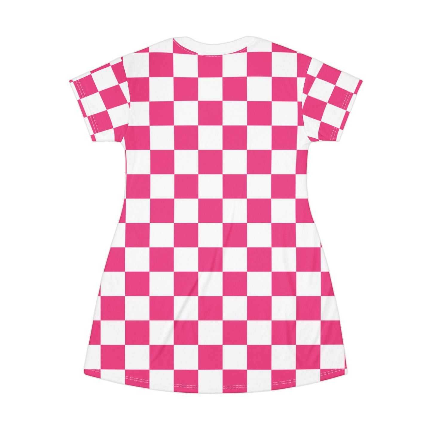 Pink Checks T-Shirt Dress