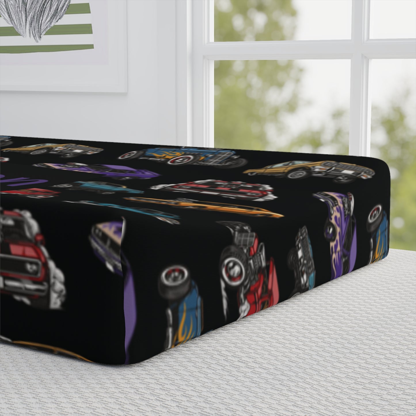 Hotrod Road Changing Pad Cover (INCLUDE CUSTOM NAME & FONT OPTION IN NOTES AT CHECKOUT)