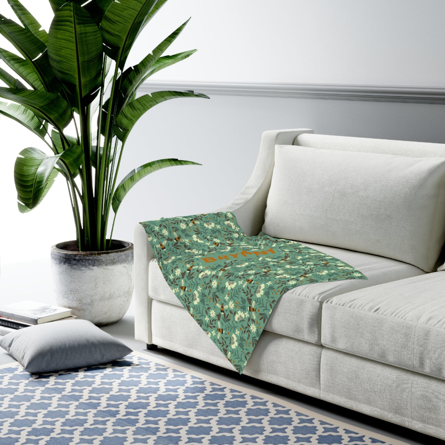 Buzzing Bees Swaddle Blanket (INCLUDE CUSTOM NAME & FONT OPTION IN NOTES AT CHECKOUT)