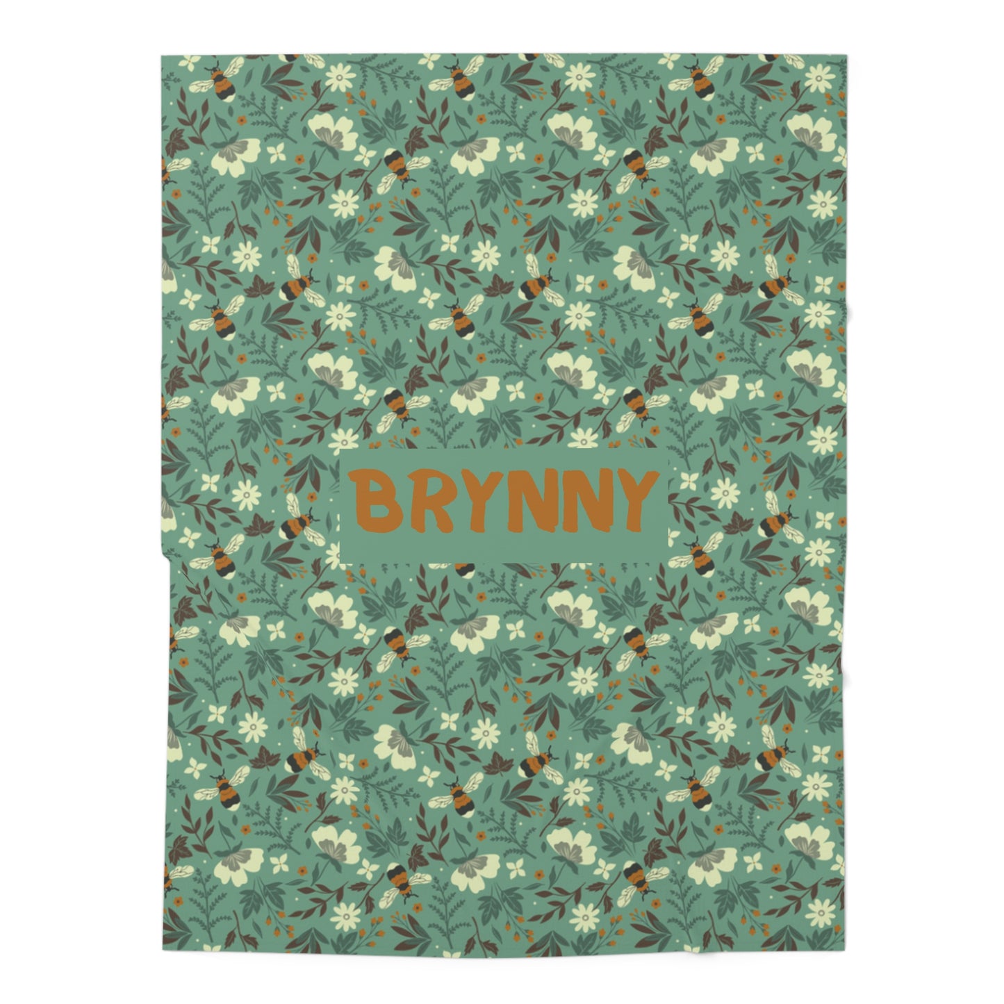Buzzing Bees Swaddle Blanket (INCLUDE CUSTOM NAME & FONT OPTION IN NOTES AT CHECKOUT)
