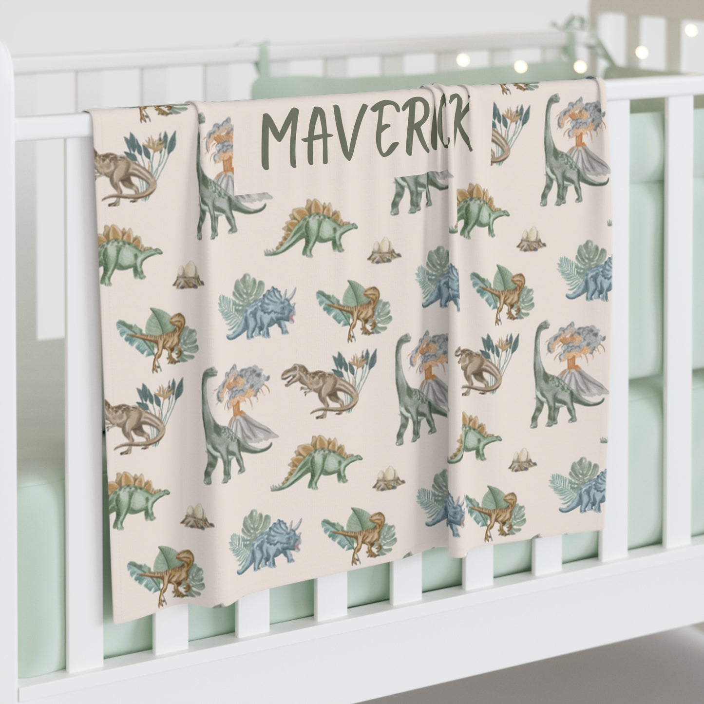 Lost World Swaddle Blanket (INCLUDE CUSTOM NAME & FONT OPTION IN NOTES AT CHECKOUT)