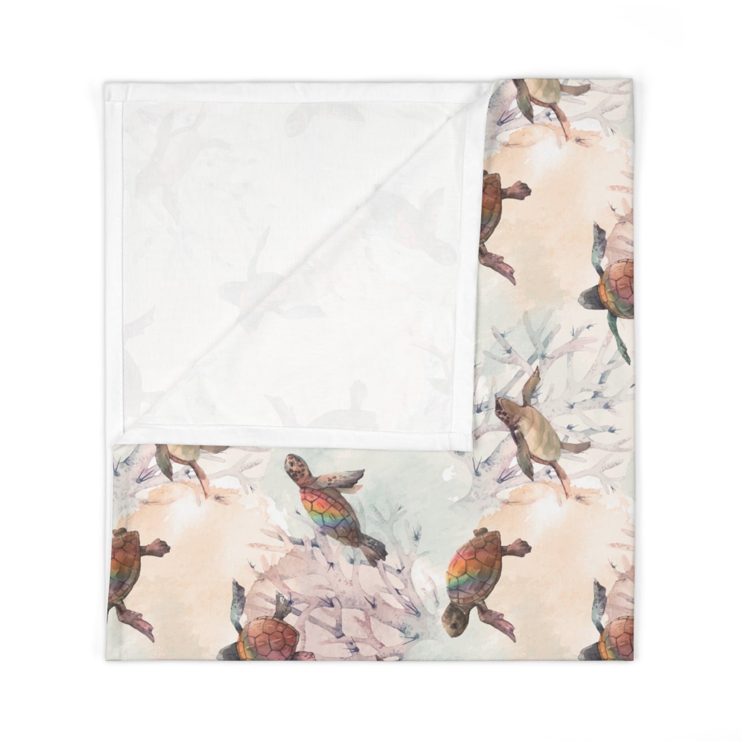 Seas The Rainbow Swaddle Blanket (INCLUDE CUSTOM NAME & FONT OPTION IN NOTES AT CHECKOUT)