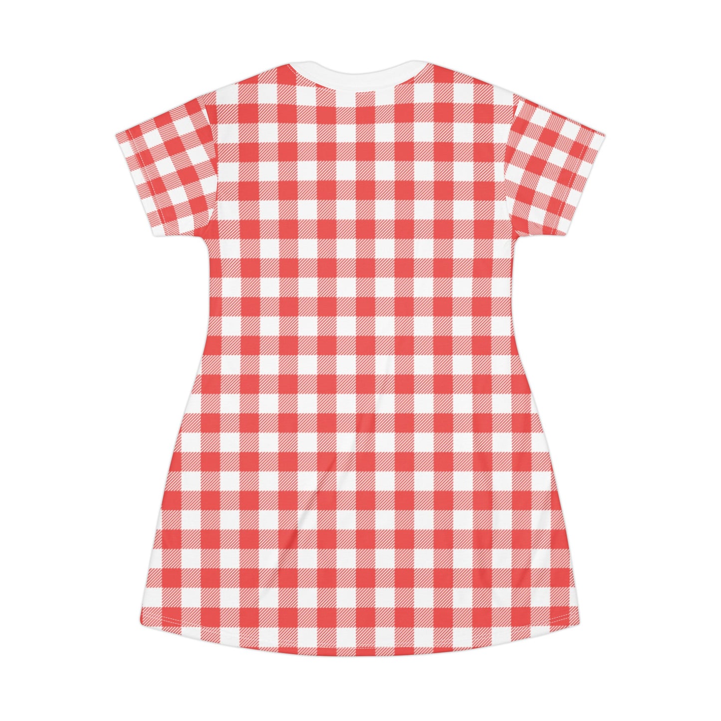 Red Gingham T-Shirt Dress
