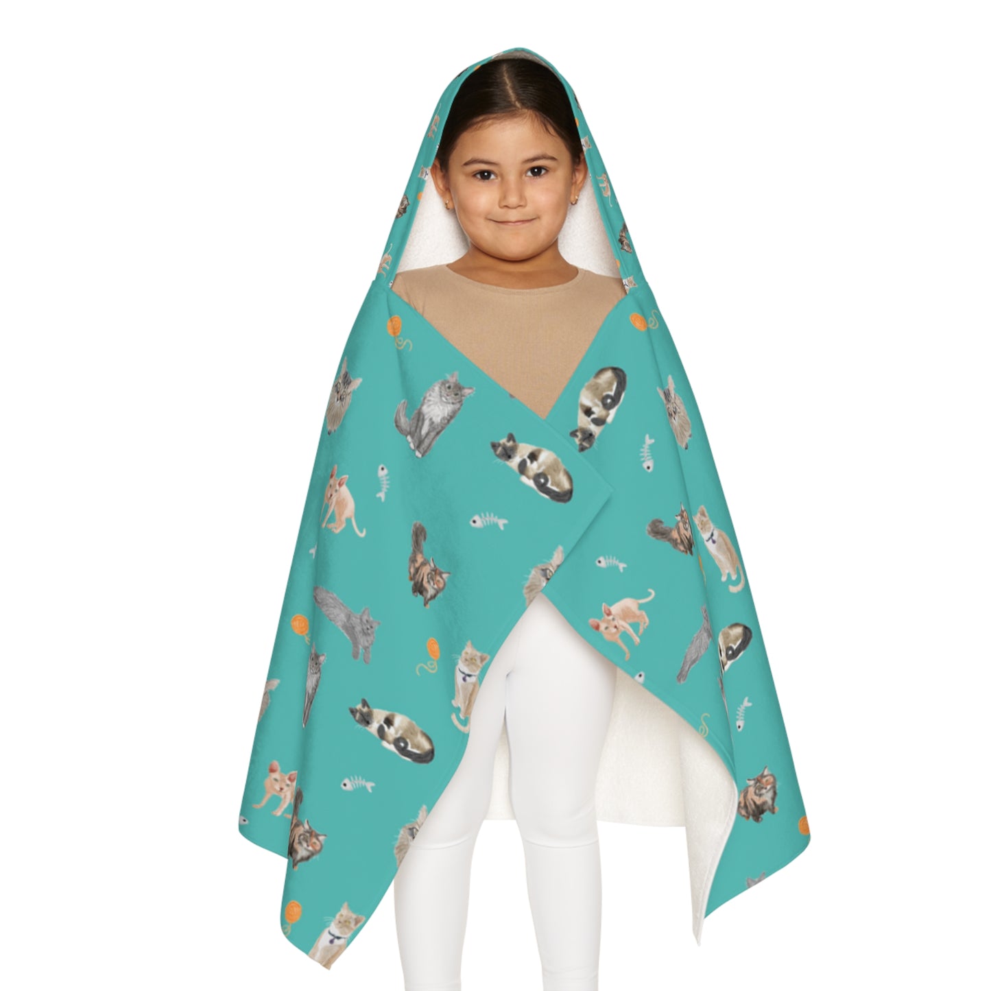 Purr-fectly Cozy Youth Hooded Towel (INCLUDE CUSTOM NAME & FONT OPTION IN NOTES AT CHECKOUT)