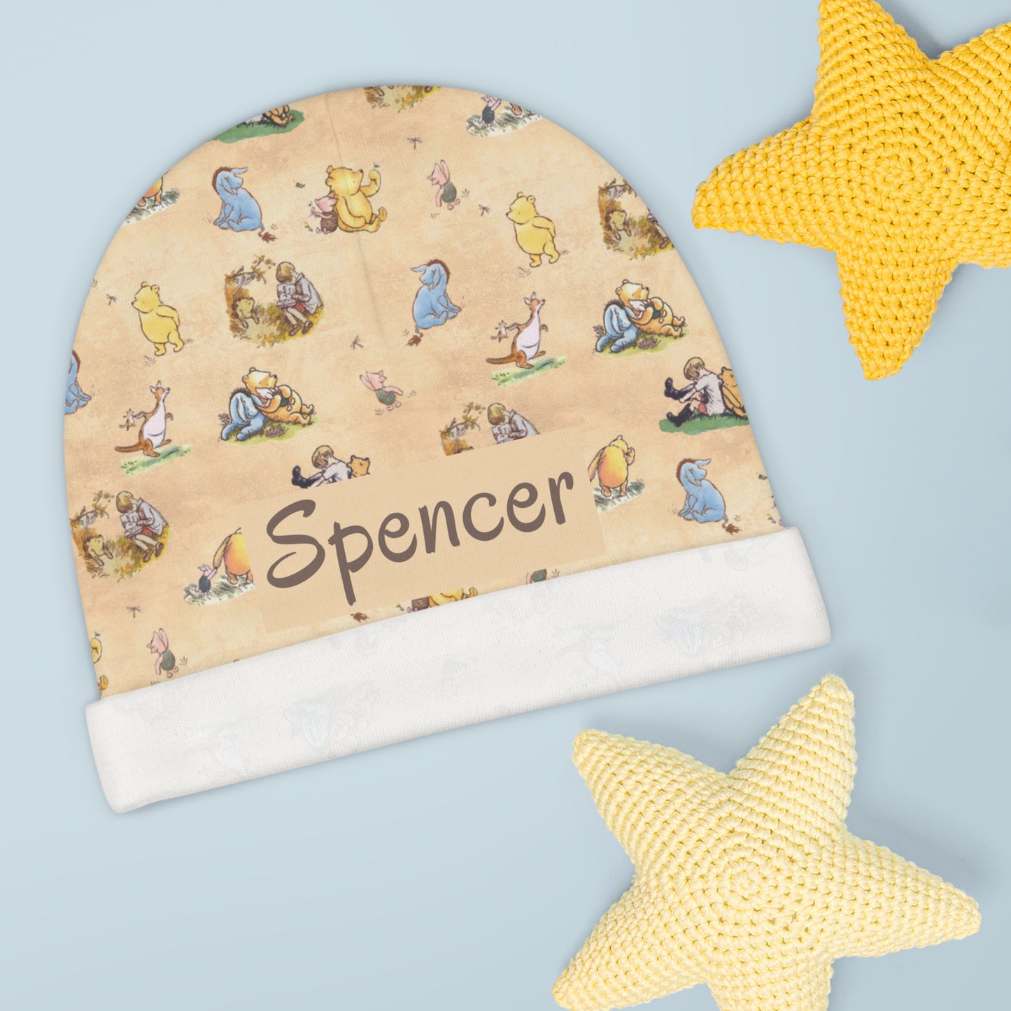 Beary Best Friends Baby Beanie (INCLUDE CUSTOM NAME & FONT OPTION IN NOTES AT CHECKOUT)
