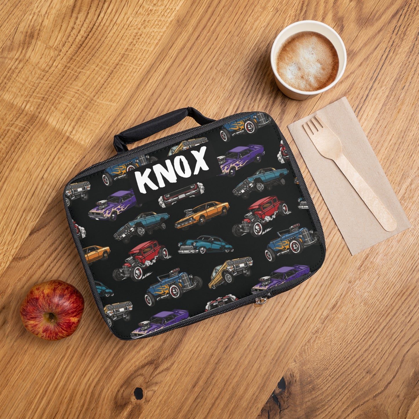 Hotrod Road Lunch Bag (INCLUDE CUSTOM NAME & FONT OPTION IN NOTES AT CHECKOUT)