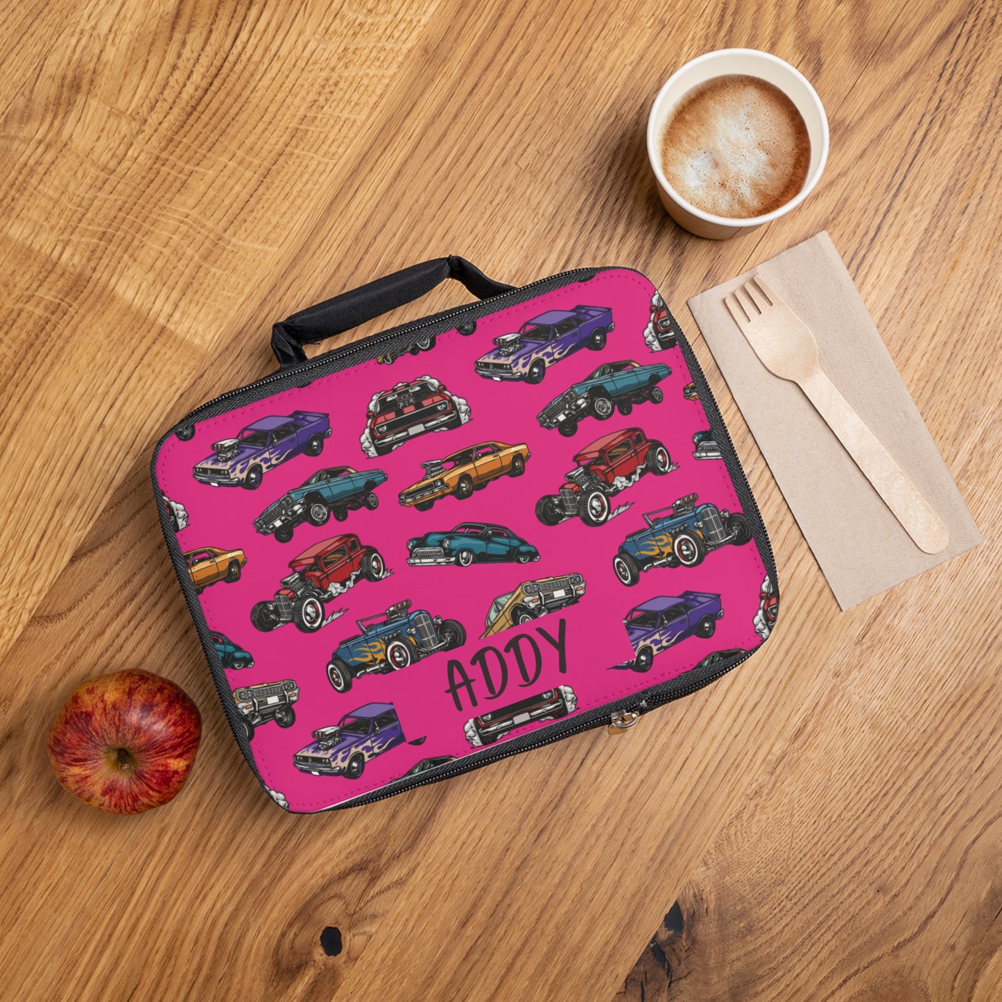 Hotrod Rose Lunch Bag (INCLUDE CUSTOM NAME & FONT OPTION IN NOTES AT CHECKOUT)