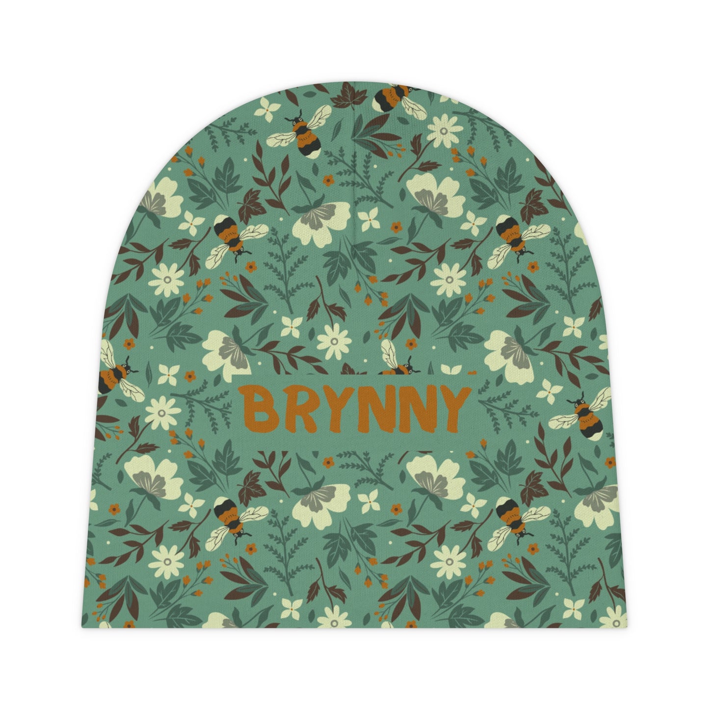 Buzzing Bees Baby Beanie (INCLUDE CUSTOM NAME & FONT OPTION IN NOTES AT CHECKOUT)