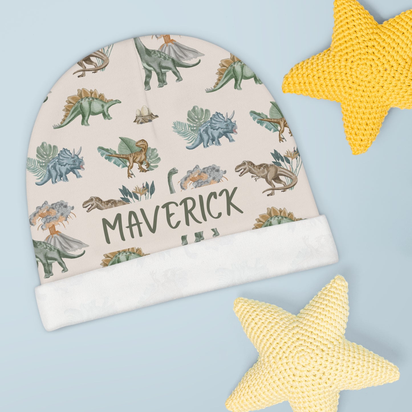 Lost World Baby Beanie (INCLUDE CUSTOM NAME & FONT OPTION IN NOTES AT CHECKOUT)