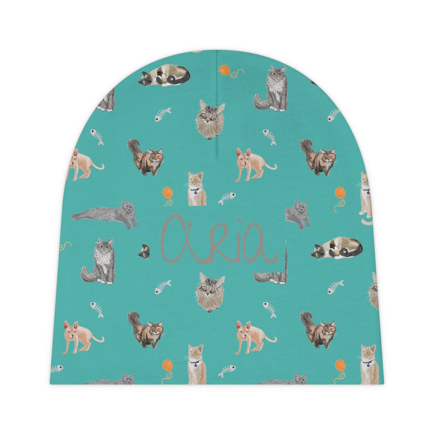 Purr-fectly Cozy Baby Beanie (INCLUDE CUSTOM NAME & FONT OPTION IN NOTES AT CHECKOUT)