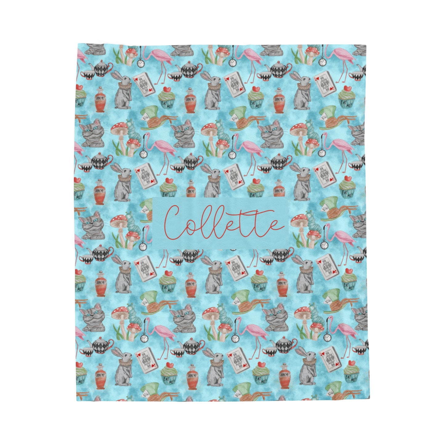We’re All Mad Here Velveteen Plush Blanket (INCLUDE CUSTOM NAME IN NOTES AT CHECKOUT)