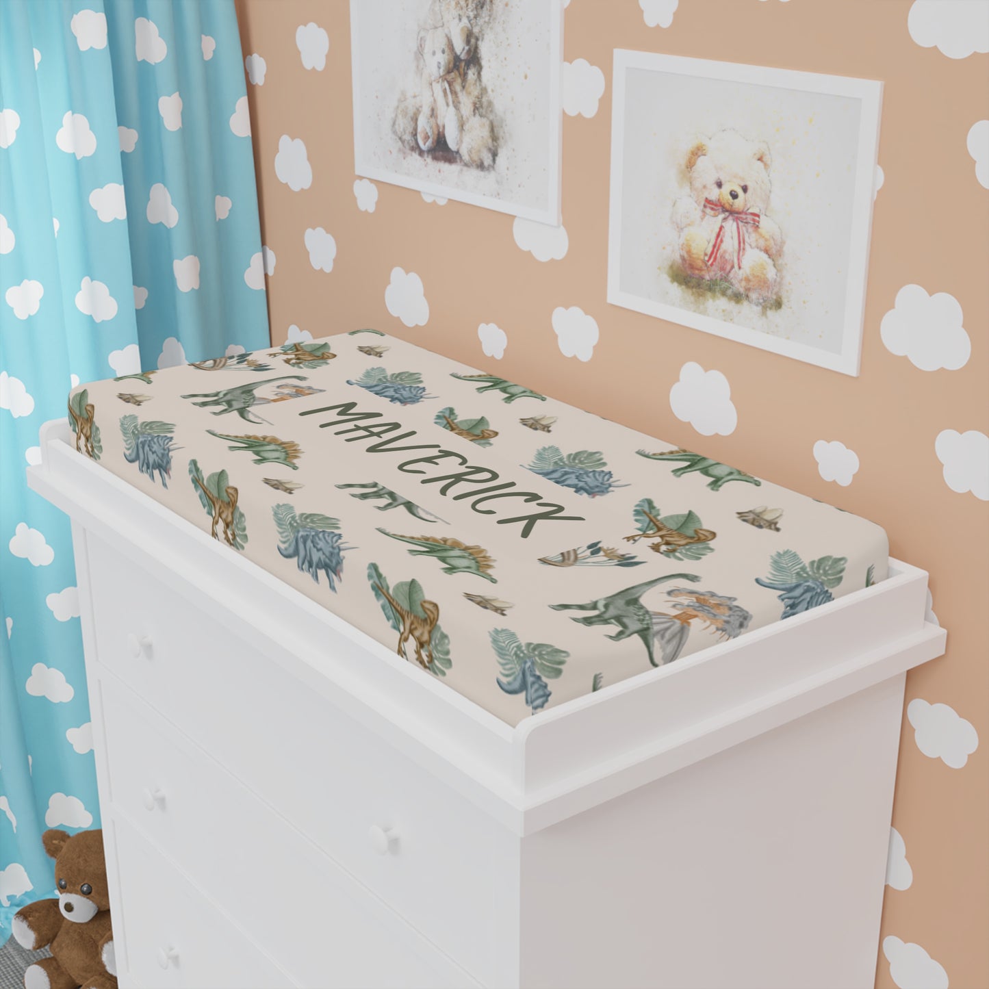 Lost World Changing Pad Cover (INCLUDE CUSTOM NAME & FONT OPTION IN NOTES AT CHECKOUT)