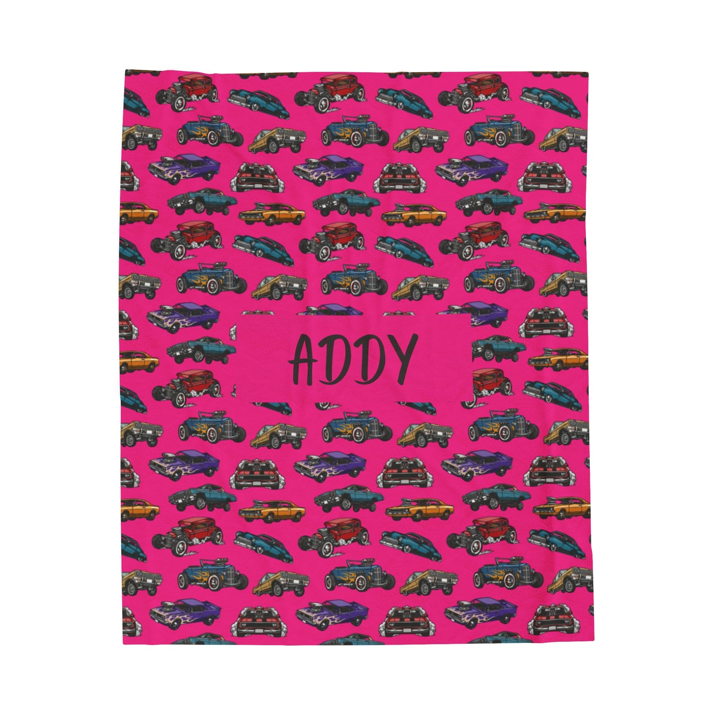 Hotrod Rose Velveteen Plush Blanket (INCLUDE CUSTOM NAME & FONT OPTION IN NOTES AT CHECKOUT)