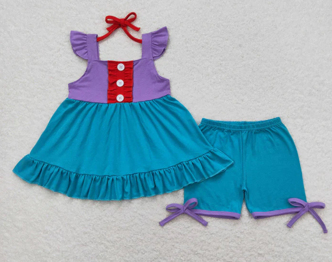 Princess Inspired Ruffle Tunic & Shorts Sets