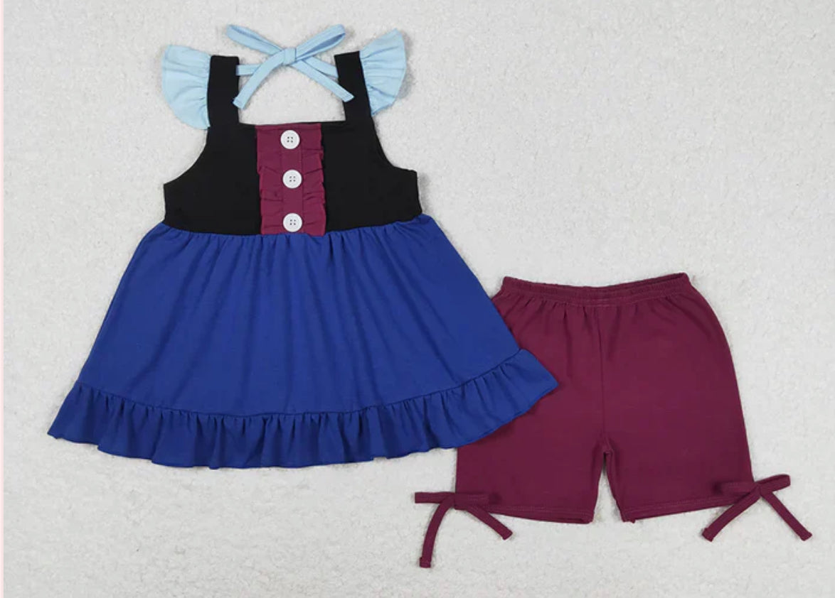 Princess Inspired Ruffle Tunic & Shorts Sets