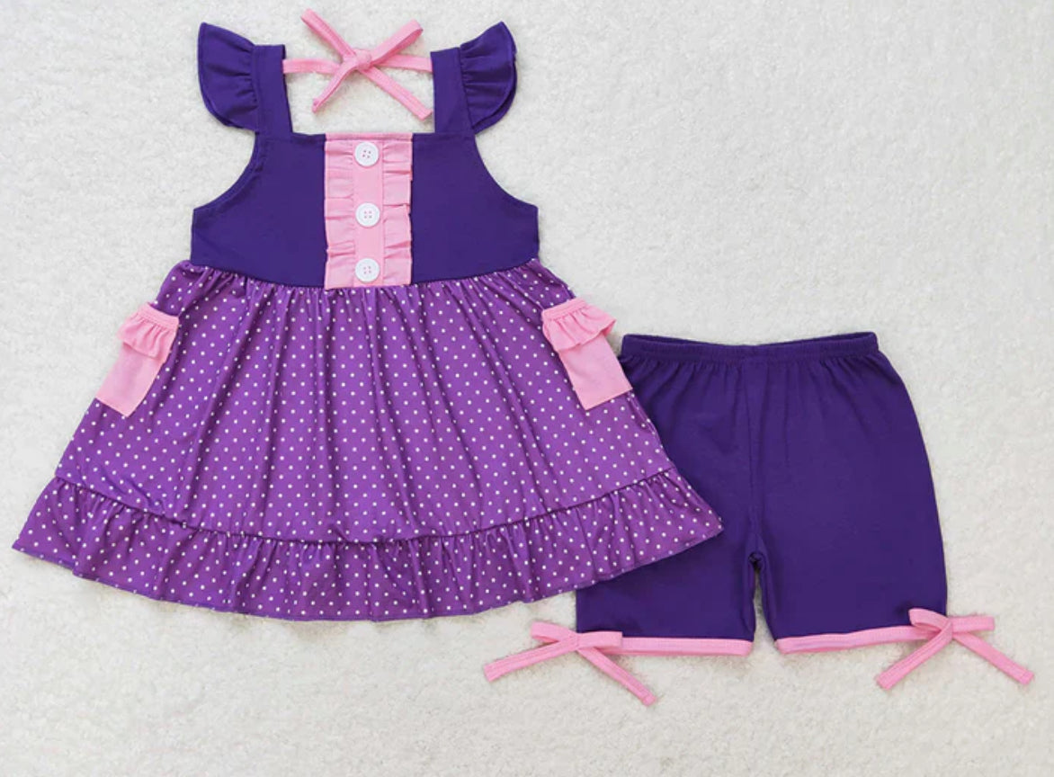 Princess Inspired Ruffle Tunic & Shorts Sets
