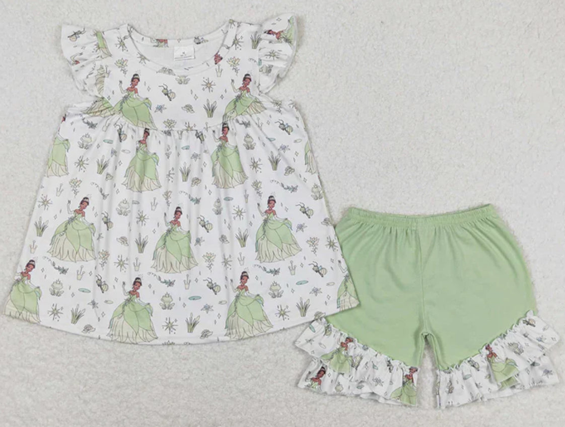 Princess Flutter Sleeve Shorts Sets