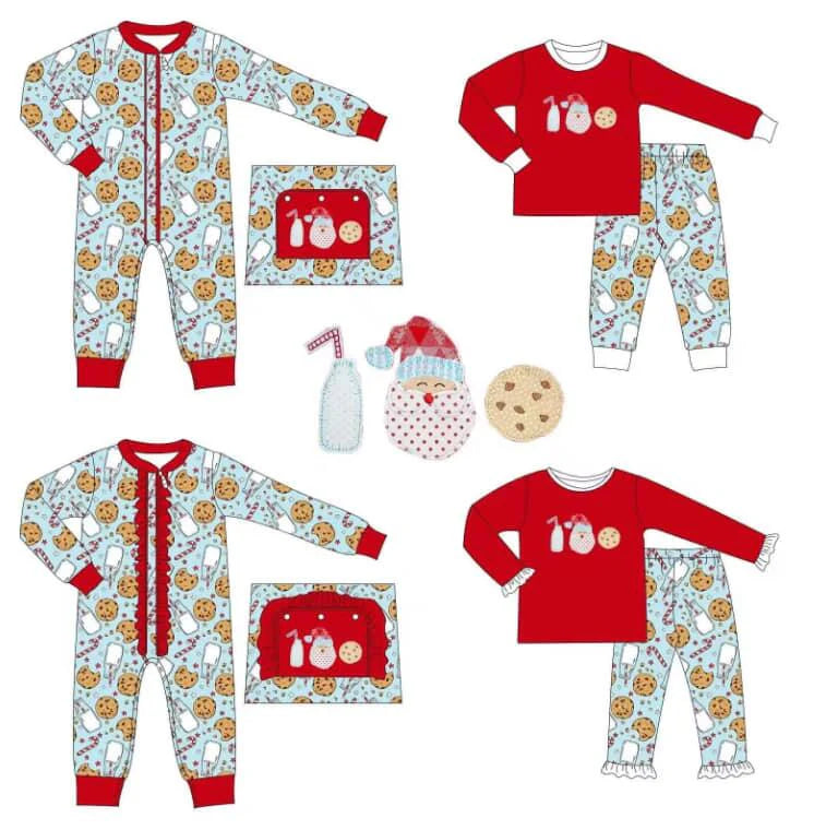 Embroidered Milk & Cookies PJ Sets