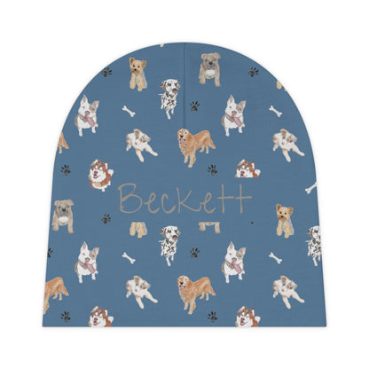 Dog-gone Comfy Baby Beanie (INCLUDE CUSTOM NAME & FONT OPTION IN NOTES AT CHECKOUT)