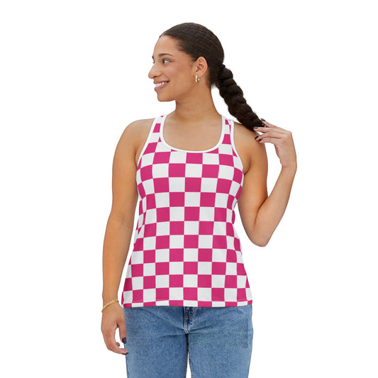 Pink Checks Tank Top