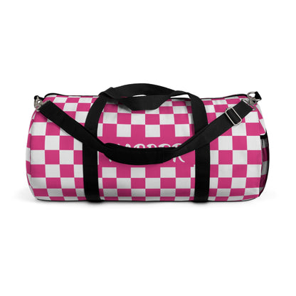 Pink Checks Duffel Bag (INCLUDE CUSTOM NAME & FONT OPTION IN NOTES AT CHECKOUT)