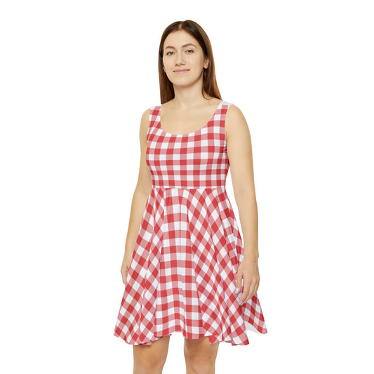 Red Gingham Skater Dress