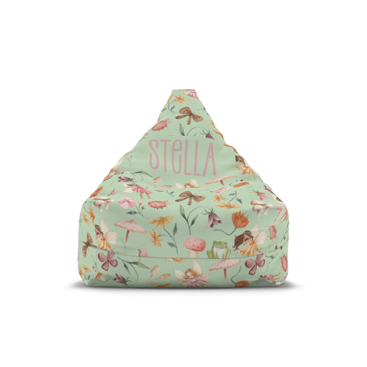 Whitton’s Fairy Garden Bean Bag Chair Cover (INCLUDE CUSTOM NAME & FONT OPTION IN NOTES AT CHECKOUT)