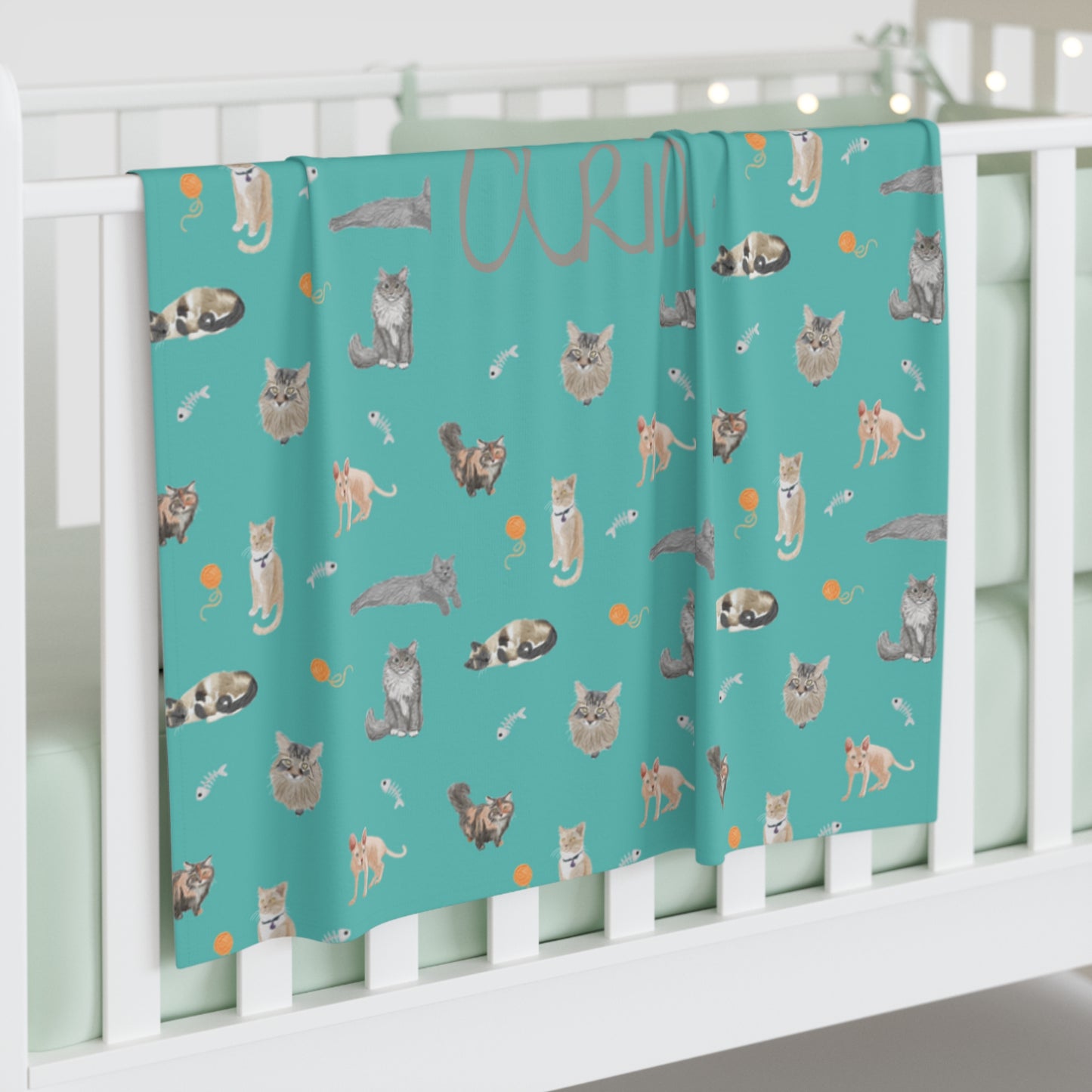 Purr-fectly Cozy Swaddle Blanket (INCLUDE CUSTOM NAME & FONT OPTION IN NOTES AT CHECKOUT)