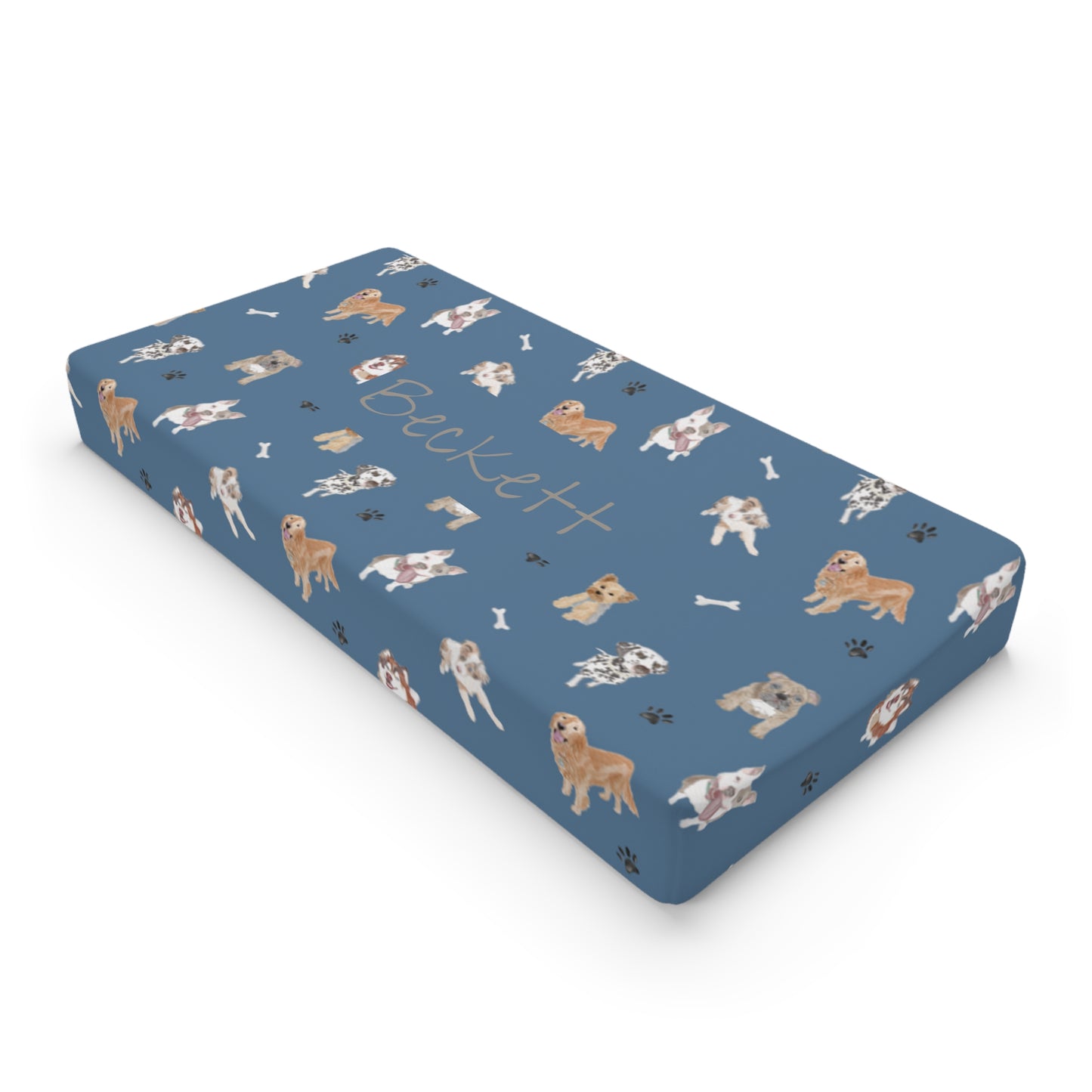 Dog-Gone Comfy Baby Changing Pad Cover (INCLUDE CUSTOM NAME & FONT OPTION IN NOTES AT CHECKOUT)