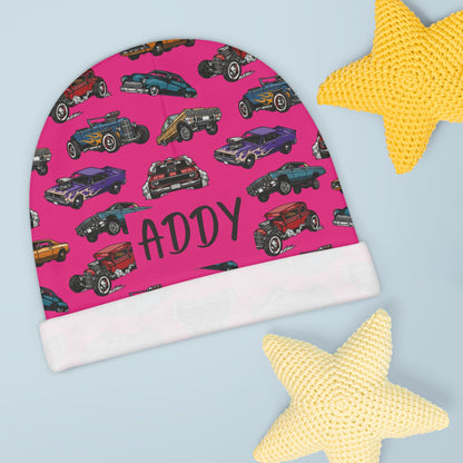 Hotrod Rose Baby Beanie (INCLUDE CUSTOM NAME & FONT OPTION IN NOTES AT CHECKOUT)