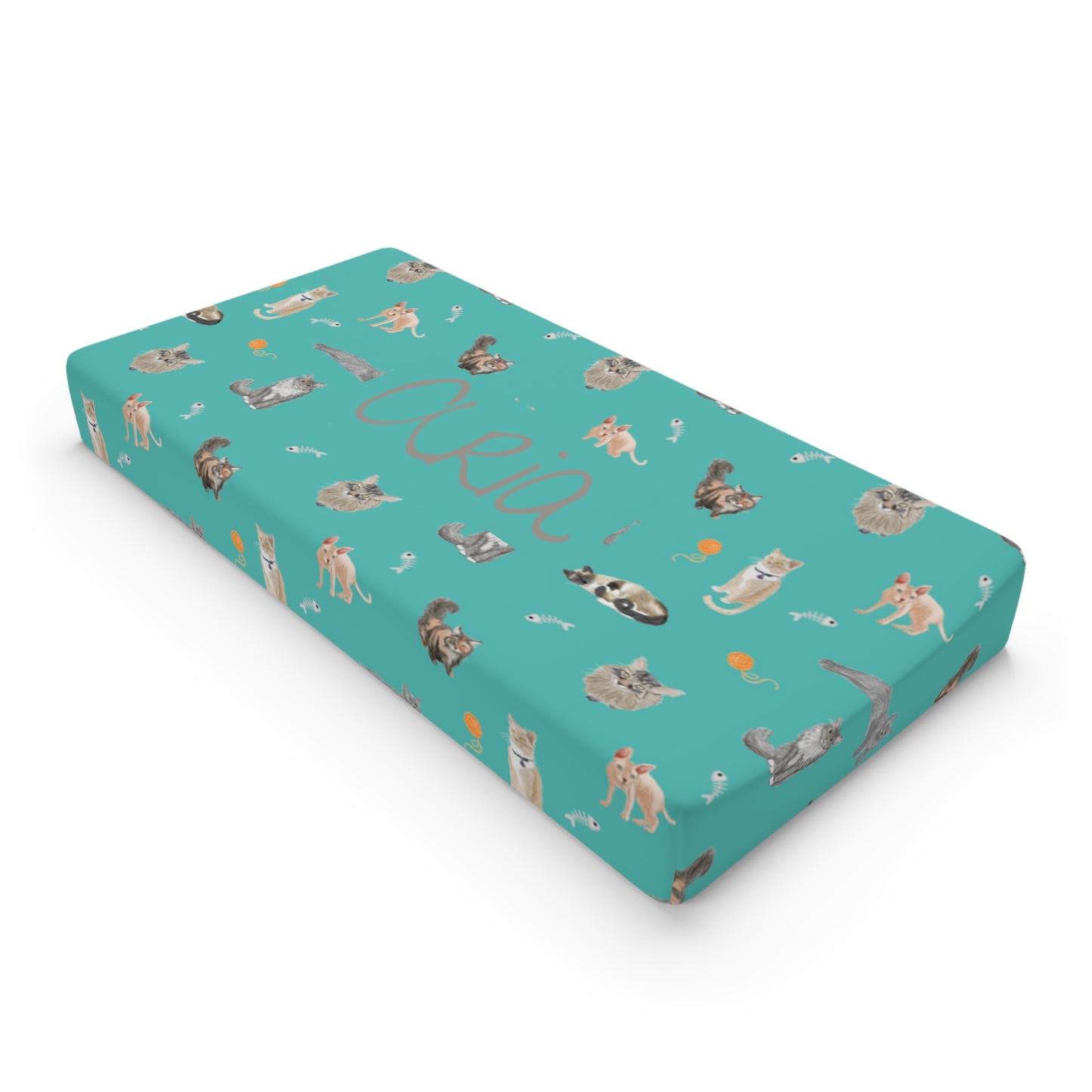Purr-fectly Cozy Changing Pad Cover (INCLUDE CUSTOM NAME & FONT OPTION IN NOTES AT CHECKOUT)