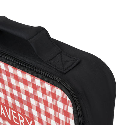 Red Gingham Lunch Bag (INCLUDE CUSTOM NAME & FONT OPTION IN NOTES AT CHECKOUT)