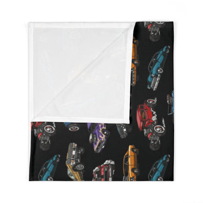 Hotrod Road Swaddle Blanket (INCLUDE CUSTOM NAME & FONT OPTION IN NOTES AT CHECKOUT)