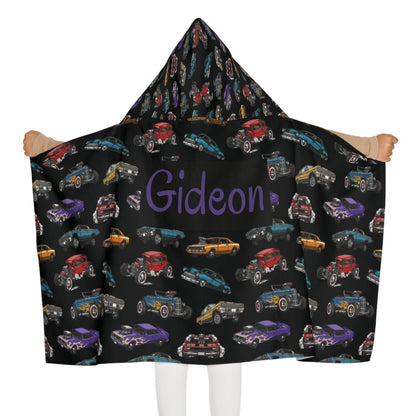 Hotrod Road Youth Hooded Towel (INCLUDE CUSTOM NAME & FONT OPTION IN NOTES AT CHECKOUT)