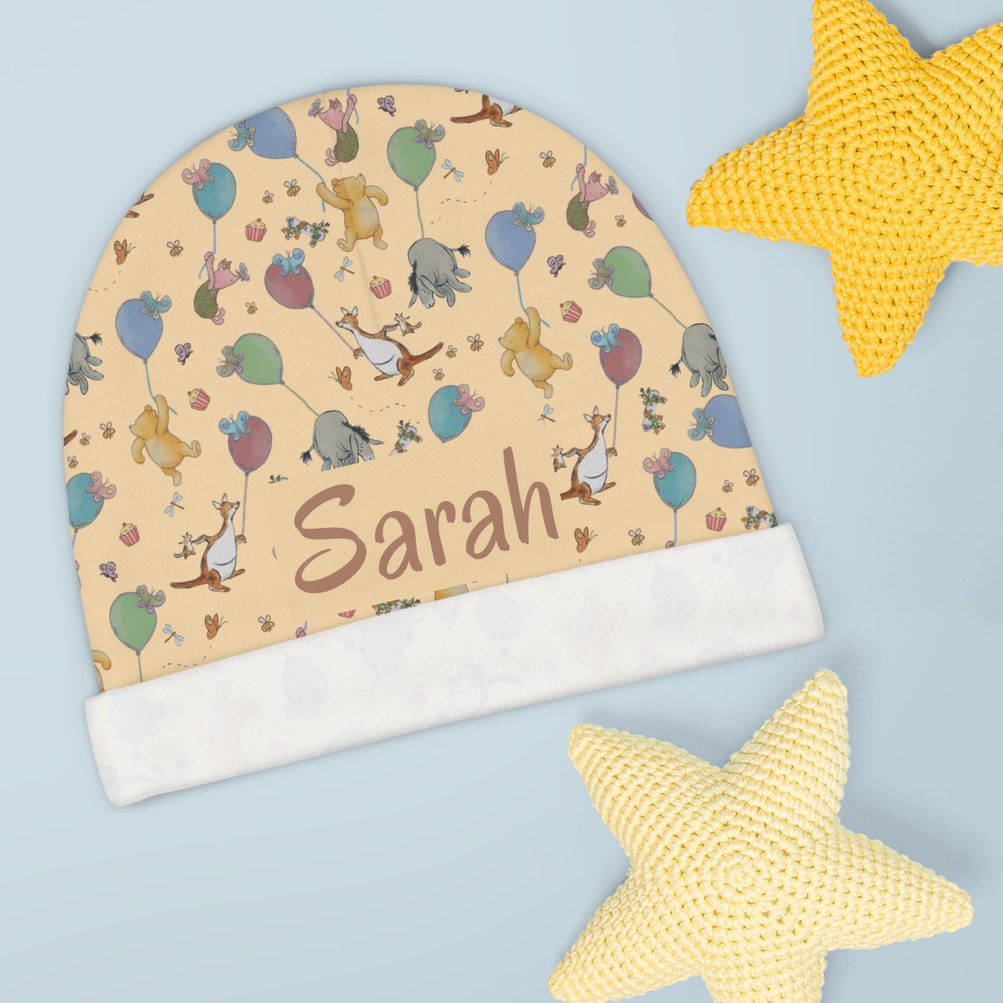 Beary Best Party Baby Beanie  (INCLUDE CUSTOM NAME & FONT OPTION IN NOTES AT CHECKOUT)