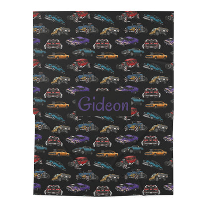 Hotrod Road Swaddle Blanket (INCLUDE CUSTOM NAME & FONT OPTION IN NOTES AT CHECKOUT)