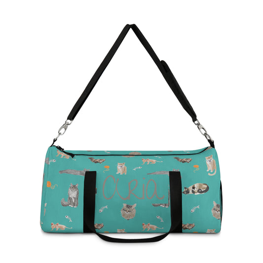 Purr-fectly Cozy Duffel Bag (INCLUDE CUSTOM NAME & FONT OPTION IN NOTES AT CHECKOUT)