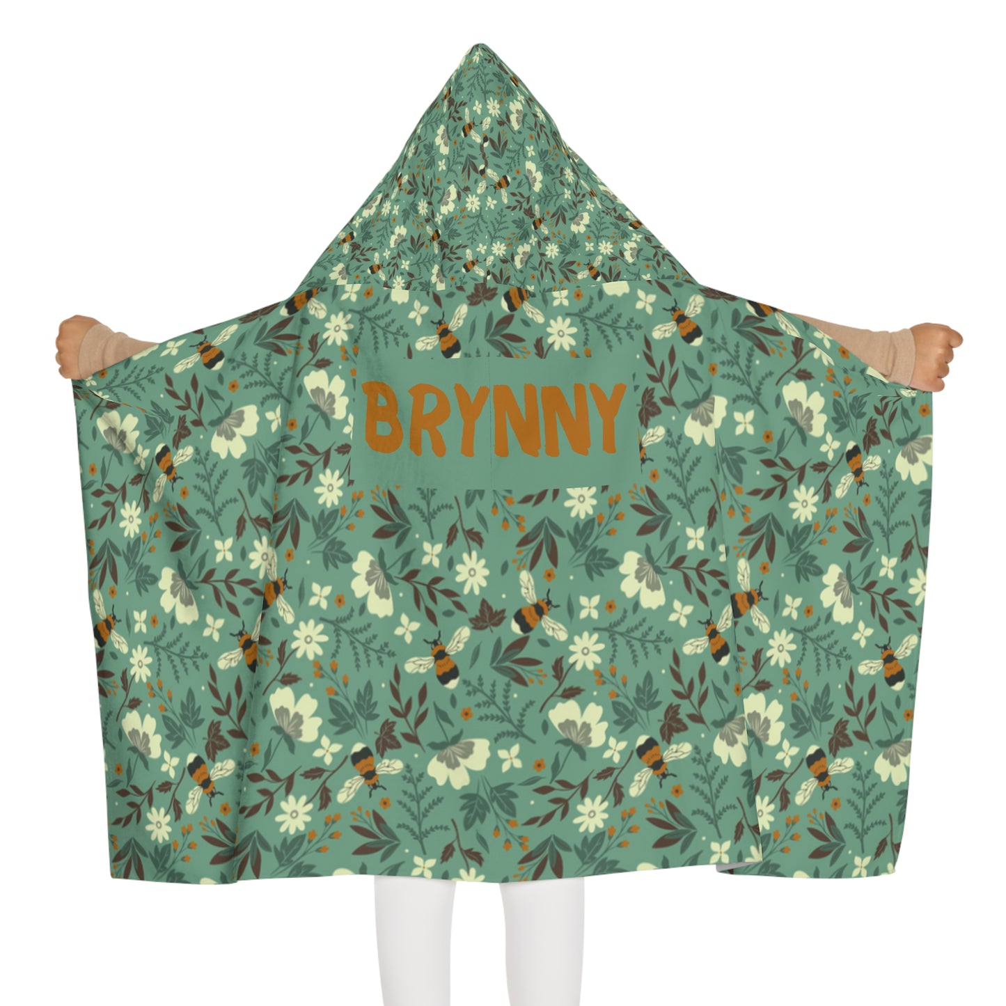 Buzzing Bees Youth Hooded Towel (INCLUDE CUSTOM NAME & FONT OPTION IN NOTES AT CHECKOUT)