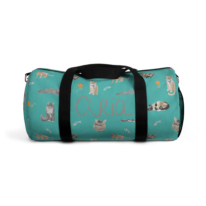 Purr-fectly Cozy Duffel Bag (INCLUDE CUSTOM NAME & FONT OPTION IN NOTES AT CHECKOUT)