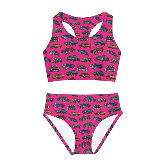 Girls Hotrod Rose Two Piece Swimsuit