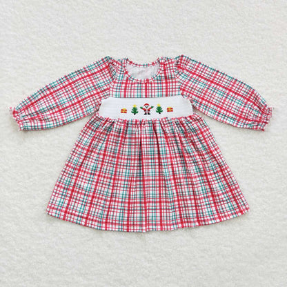 Smocked Plaid Santa Outfits