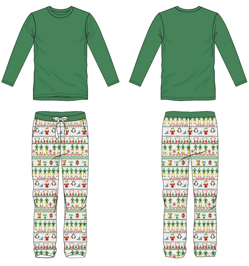 Christmas Buddy Men's Long Sleeve Pajama Set